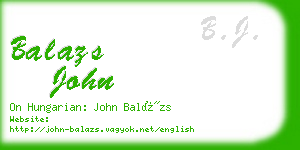 balazs john business card